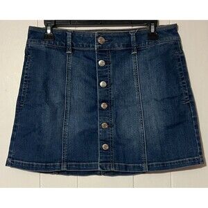 American Eagle Outfitters Stretch Denim Mini Skirt Women’s Size 8 Button Front